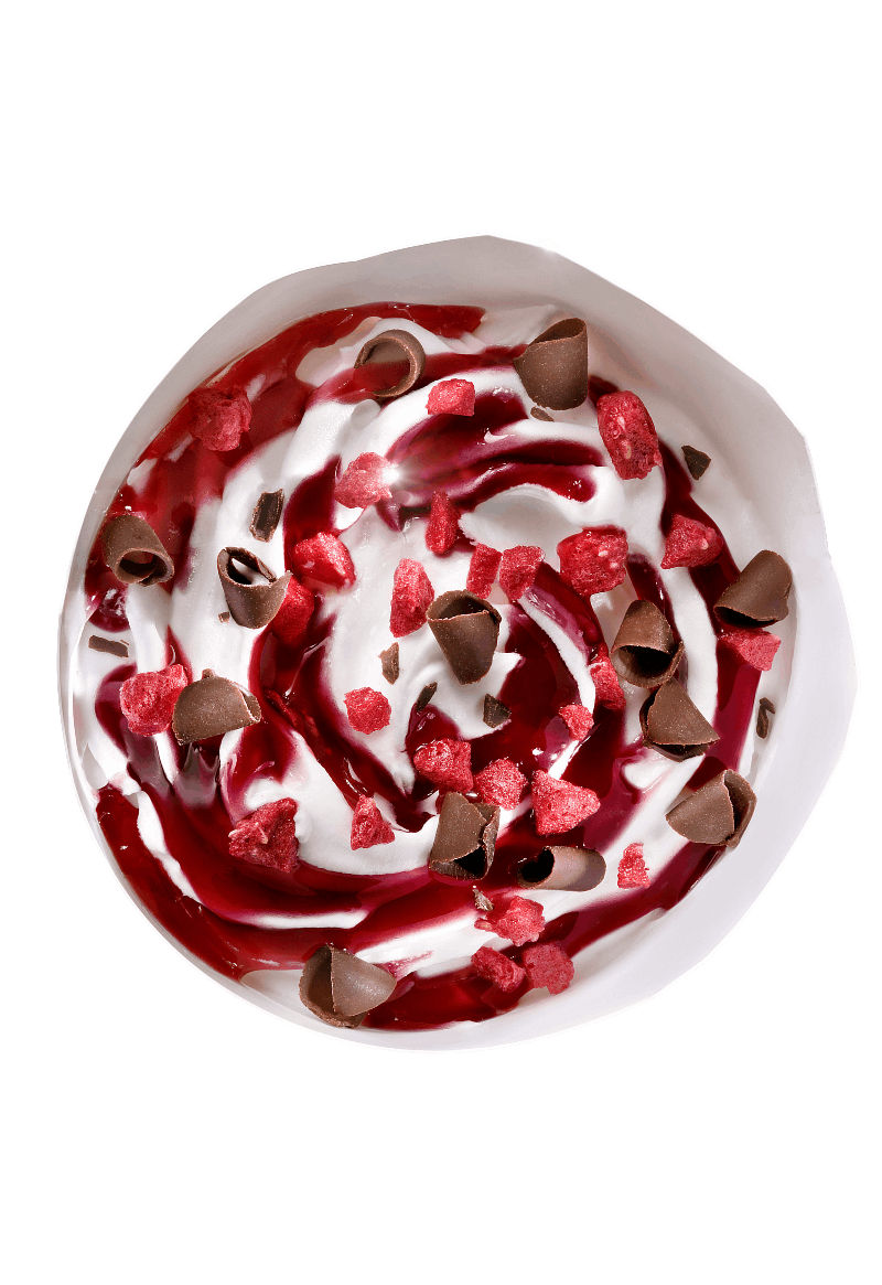 McFlurry Magnum met rood fruit en chocoladekrullen